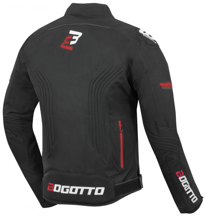 Geaca Moto Textila Impermeabila, Bogotto Sparrow, Negru/Rosu [2]