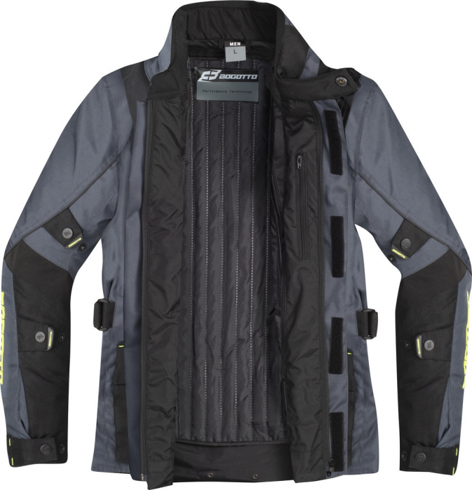 Geaca moto textil impermeabila Bogotto Covelo Gri-Galben [4]