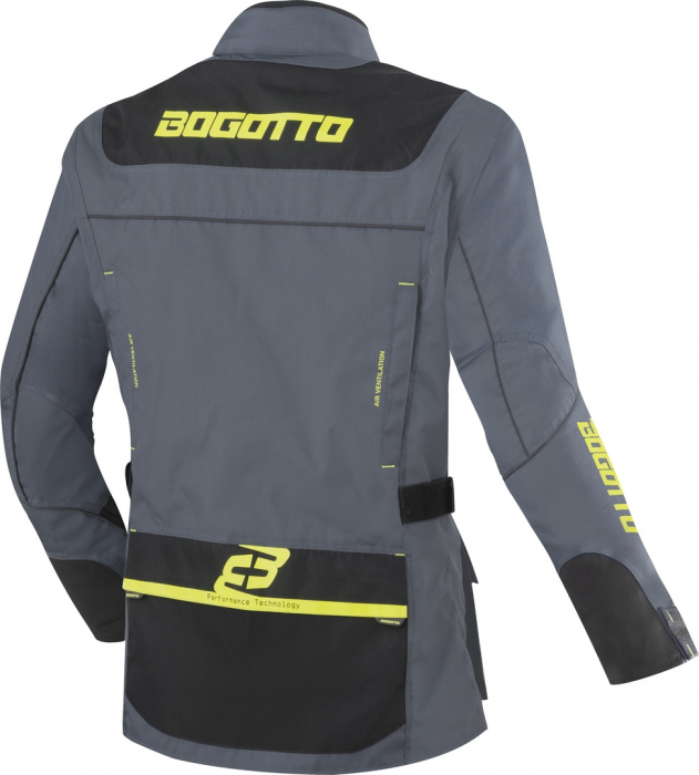 Geaca moto textil impermeabila Bogotto Covelo Gri-Galben [3]