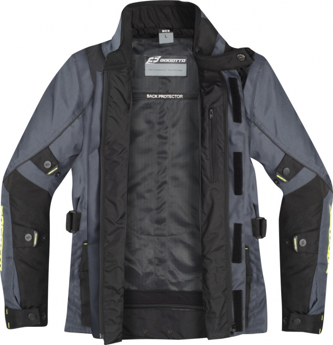 Geaca moto textil impermeabila Bogotto Covelo Gri-Galben [2]