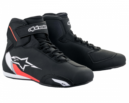 Echipamente Moto - Ghete Moto Sektor Negru/Alb/Rosu Fluo