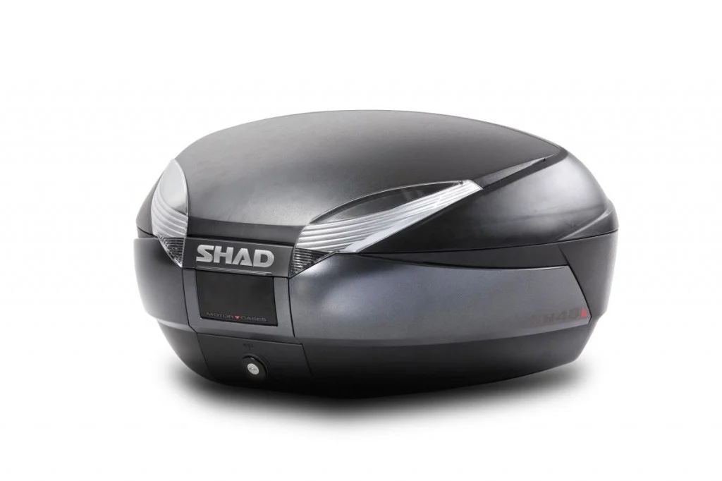 Piese Moto - Top Case Shad SH48 Gri/Negru cu Sistem Premium Smart Lock