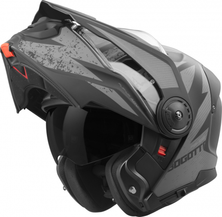 Casca Bogotto FG-102 Safari Fiberglass Enduro flip-up Negru Gri Mat [1]