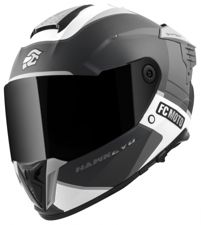 Casti - Casca Moto Hawk EVO-X, Negru/Gri/Alb, Mat