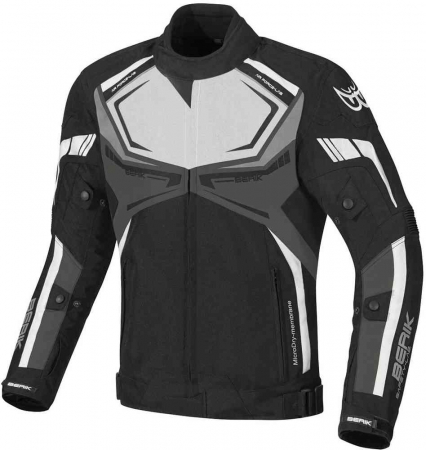 Geci - Jachete - Geaca moto textil Berik Radic, Negru-Alb-Gri