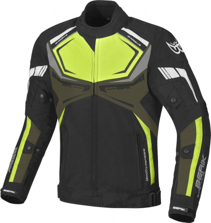 Geci - Jachete - Geaca moto textil Berik Radic, Negru-Verde