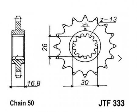 Piese Moto - Pinion Fata JTF 333-16RB 16T 530 JT
