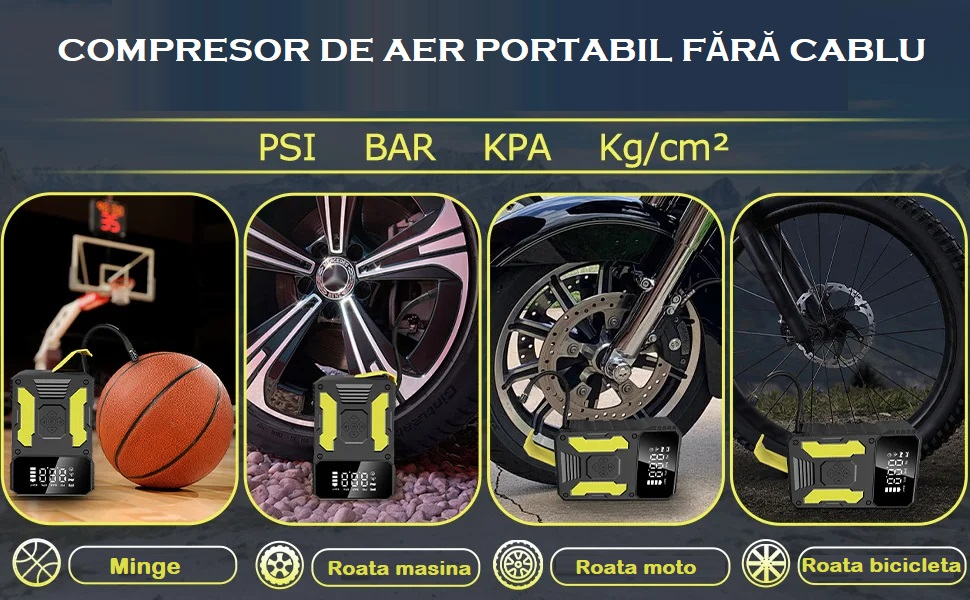Starter auto, aparat portabil pentru pornire auto 2000A cu Compresor 150 PSI si baterie externa 14000 mAh – dispozitiv multifunctional 4 in 1 [6]