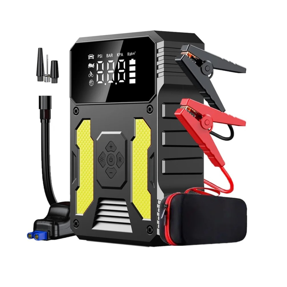 Starter auto, aparat portabil pentru pornire auto 2000A cu Compresor 150 PSI si baterie externa 14000 mAh – dispozitiv multifunctional 4 in 1 [1]