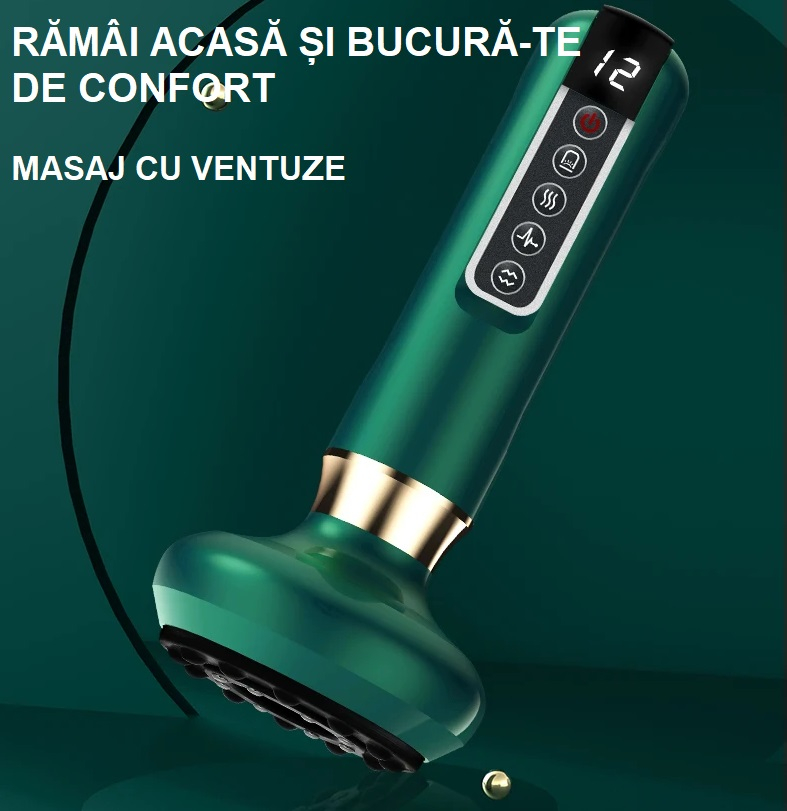 Aparat Profesional de Masaj Tip Ventuza Anticelulitic, 12 Moduri de Incalzire, 8 Bile din Otel [7]