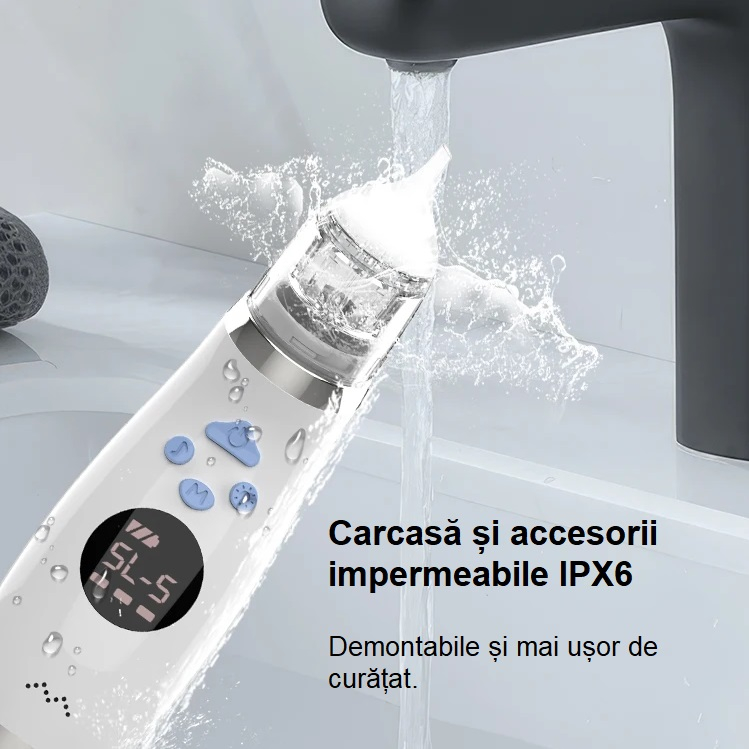 Aspirator nazal electric pentru bebeluși - 5 trepte, lumină colorată, muzică + 3 capete din silicon [7]