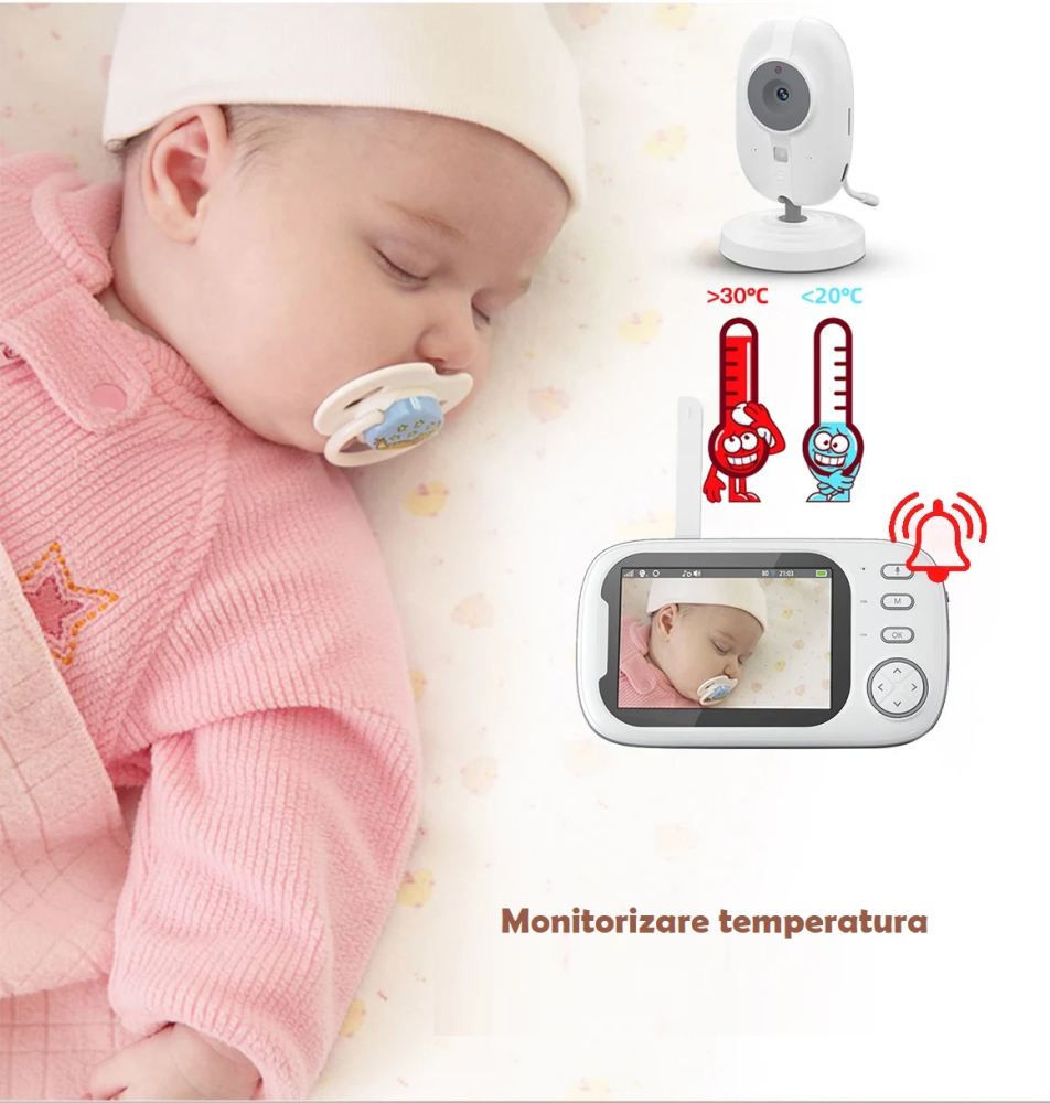Baby Monitor Audio ABM600 – Video bebelusi , Wireless, Ecran 3.5’’ LCD, Night Vision, Senzor Temperatura, VOX [5]