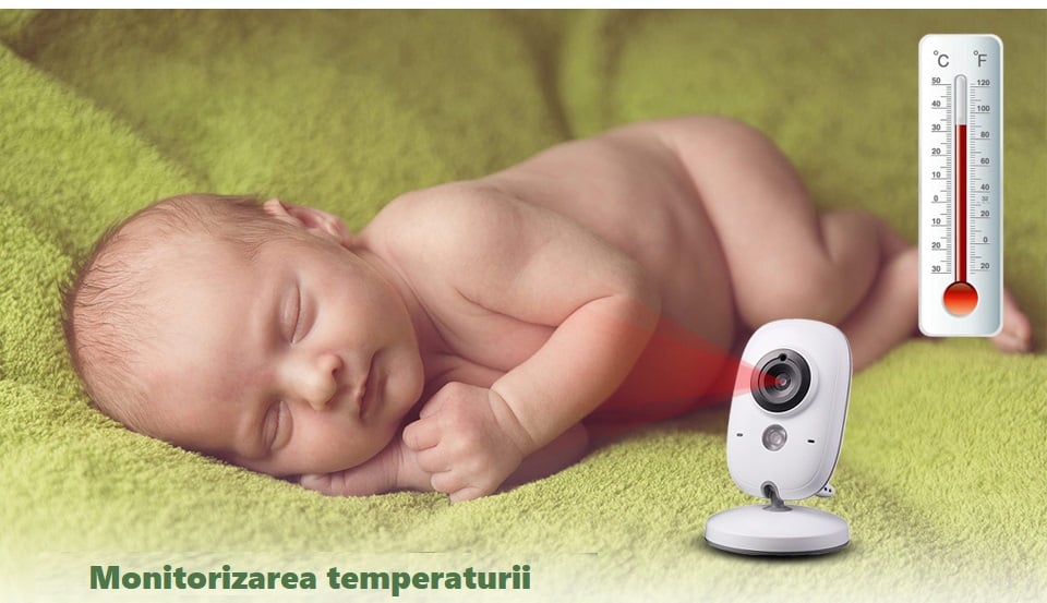 Baby Monitor VB603 Audio – Video, Wireless, Ecran 3.2 Inch LCD, Night Vision, Senzor Temperatura, Talk-back, Cantece de Leagan [11]