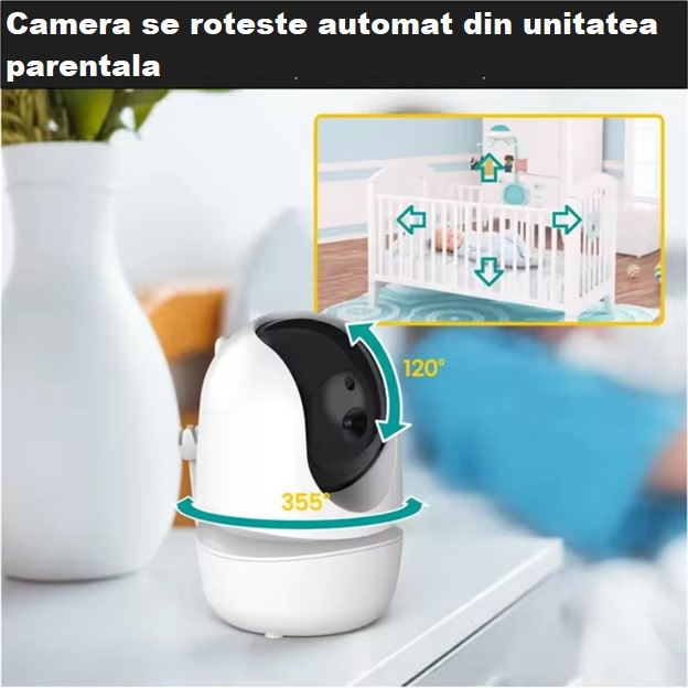 Baby Monitor Audio SM43A – Video, Wireless, Ecran 4.3 Inch LCD, Night Vision, Senzor Temperatura, Talk-back, Cantece de Leagan [4]