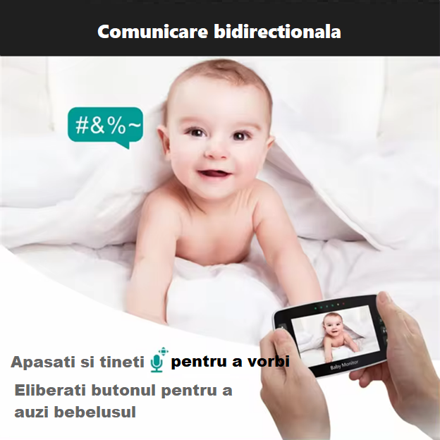 Baby Monitor Audio SM43A – Video, Wireless, Ecran 4.3 Inch LCD, Night Vision, Senzor Temperatura, Talk-back, Cantece de Leagan [7]