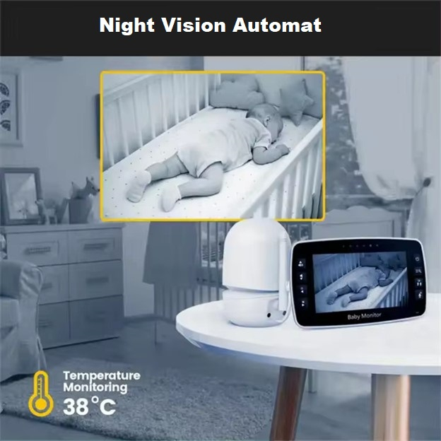 Baby Monitor Audio SM43A – Video, Wireless, Ecran 4.3 Inch LCD, Night Vision, Senzor Temperatura, Talk-back, Cantece de Leagan [8]