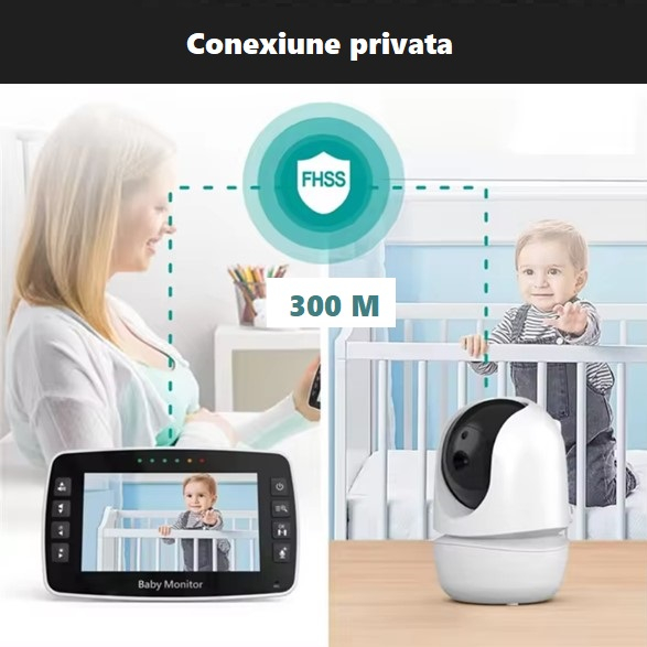 Baby Monitor Audio SM43A – Video, Wireless, Ecran 4.3 Inch LCD, Night Vision, Senzor Temperatura, Talk-back, Cantece de Leagan [3]