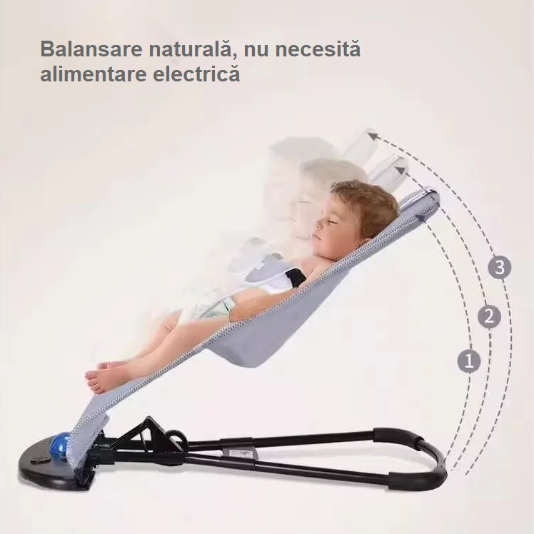 Balansoar ergonomic pentru bebeluși cu balansare natural, 4 pozitii, centura in 3 puncte [11]