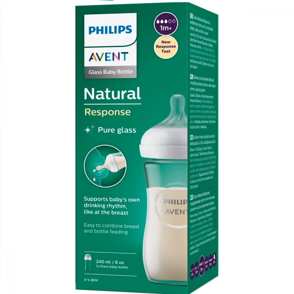 Biberon din sticla Philips Avent Natural Response, 1 luna +, 240 ml, SCY933/01, Philips [3]