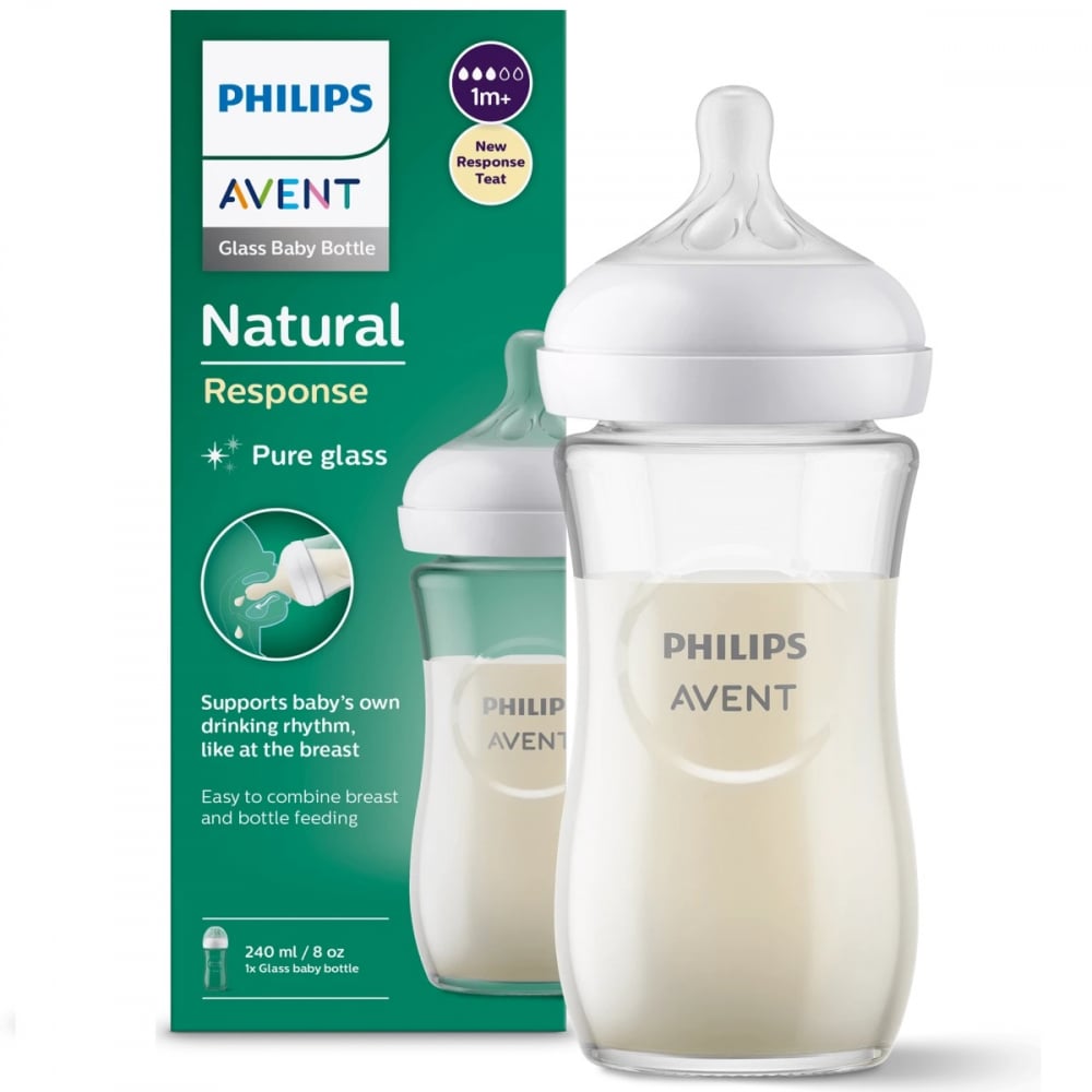 Biberon din sticla Philips Avent Natural Response, 1 luna +, 240 ml, SCY933/01, Philips [2]