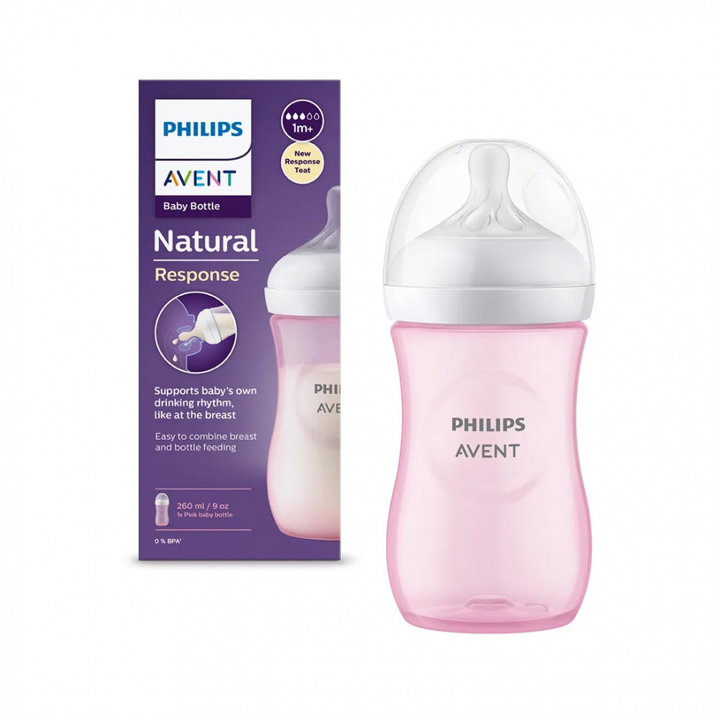 Biberon Natural Response, 1 luna +, 260 ml, Roz, SCY903/11, Philips Avent [1]