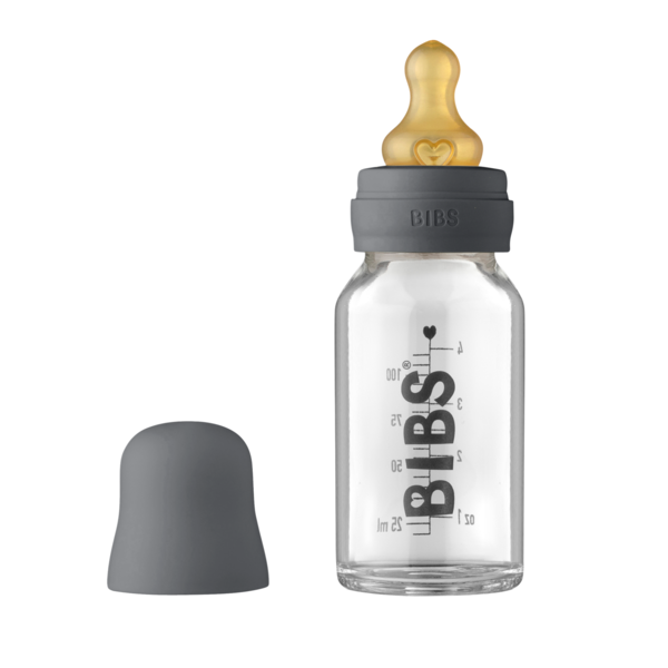 BIBS - Set complet biberon din sticla anticolici, 110 ml, Iron [1]
