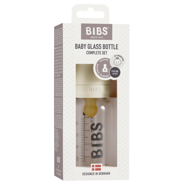 BIBS - Set complet biberon din sticla anticolici, 110 ml, Ivory [2]