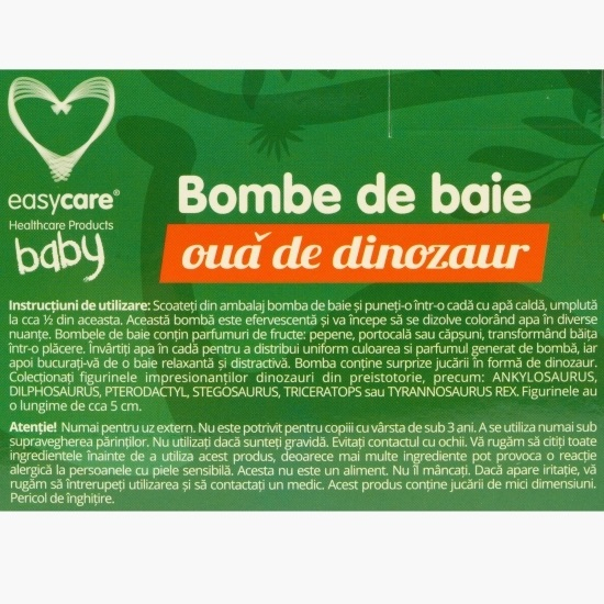 Bombe de baie EASYCARE BABY ou de dinozaur cu suprize, parfum fructe 3buc [3]
