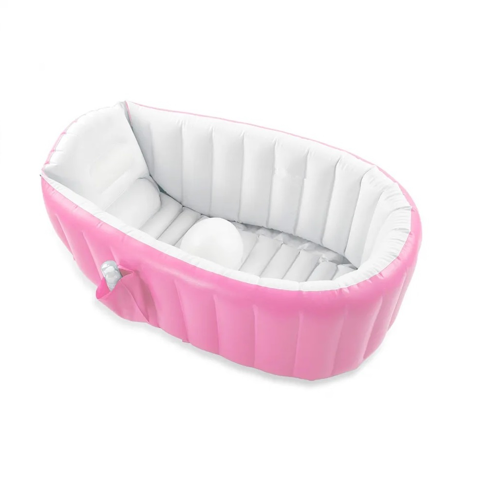 Cadita Gonflabila pentru Bebelusi - Portabila, Sigura si Ultra Confortabila, Roz [5]