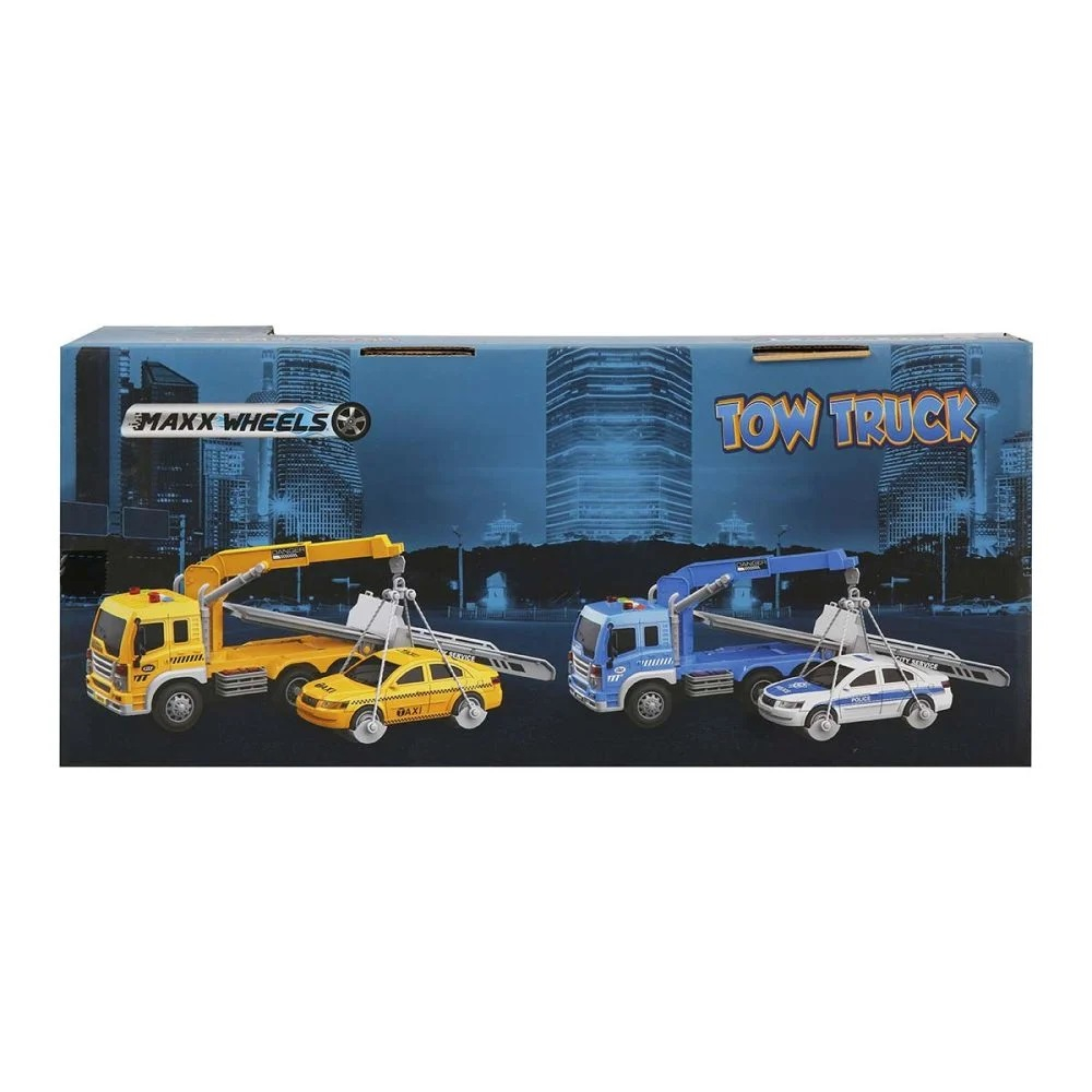 Camion de tractat cu lumini si sunete, Taxi, Maxx Wheels, 116, Albastru [3]