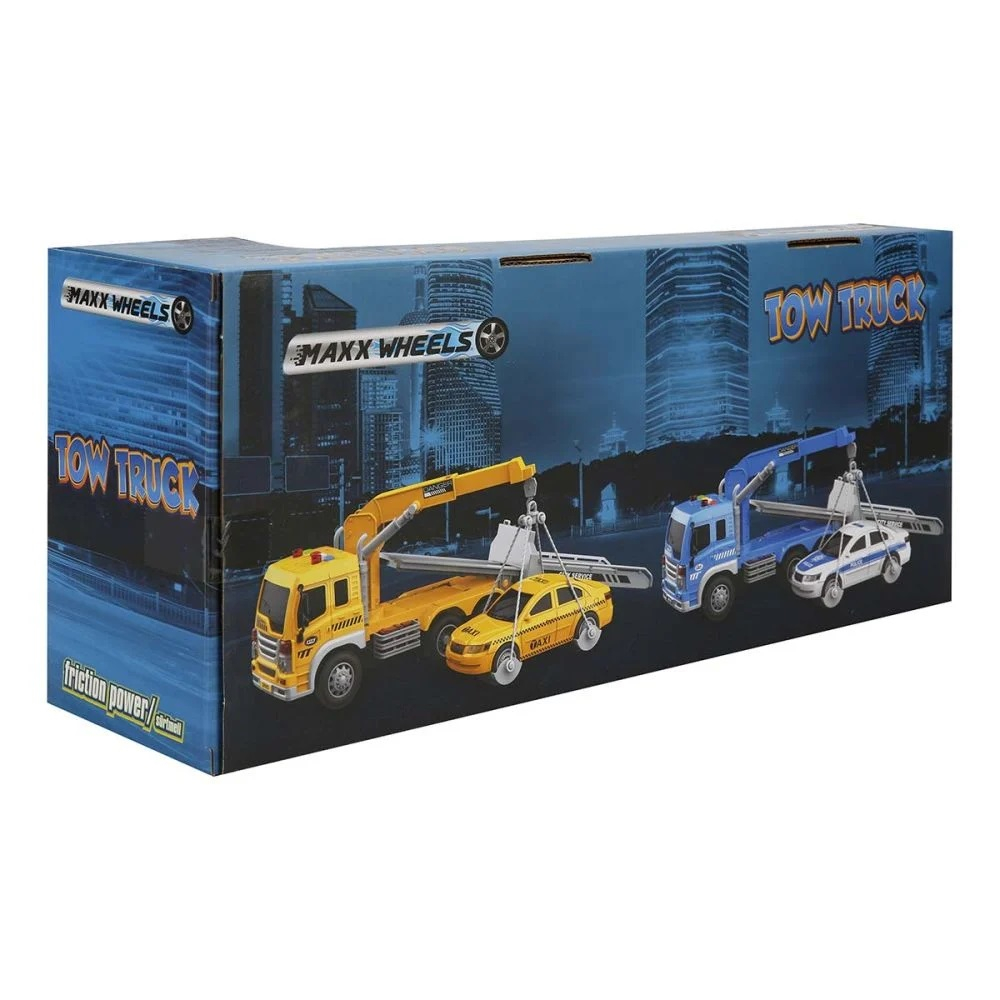 Camion de tractat cu lumini si sunete, Taxi, Maxx Wheels, 116, Albastru [4]