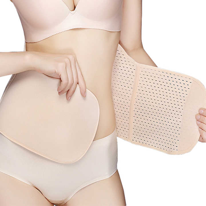 Centura abdominala postnatala, respirabila, ajustabila, Crem, Marime M [7]