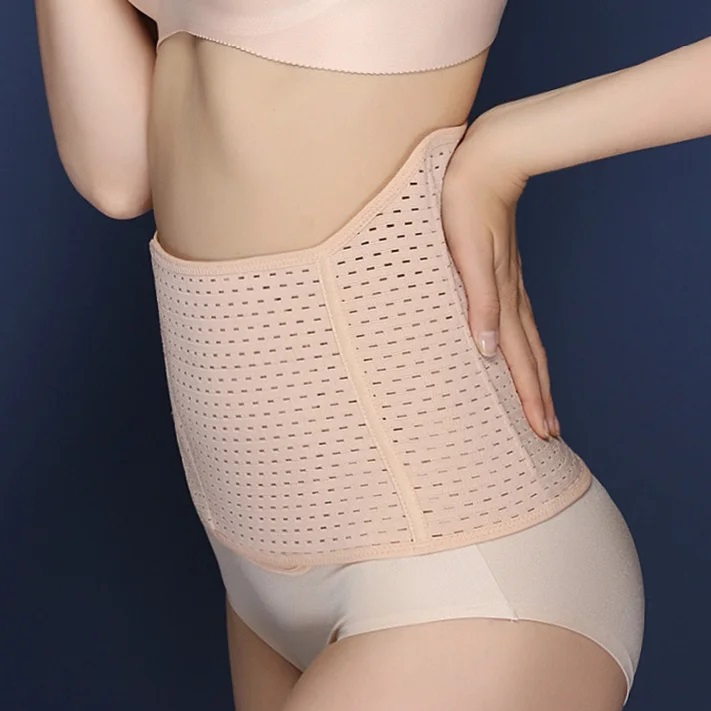 Centura abdominala postnatala, respirabila, ajustabila, Crem, Marime M [2]