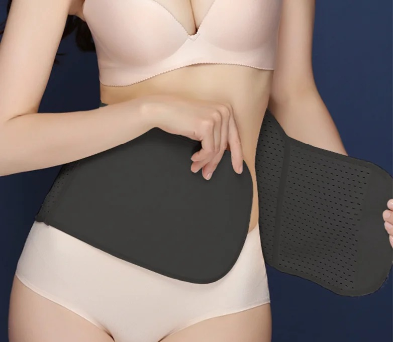 Centura abdominala postnatala, respirabila, ajustabila, Negru, Marime S [2]