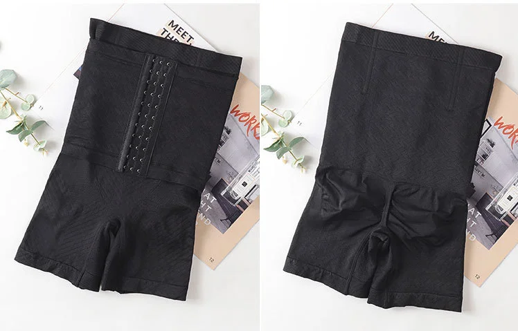 Colanti scurti modelatori cu centura abdominala postnatala integrate, Negru XL/ XXL [5]