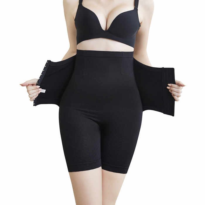 Colanti scurti modelatori cu centura abdominala postnatala integrate, Negru XS/S [3]