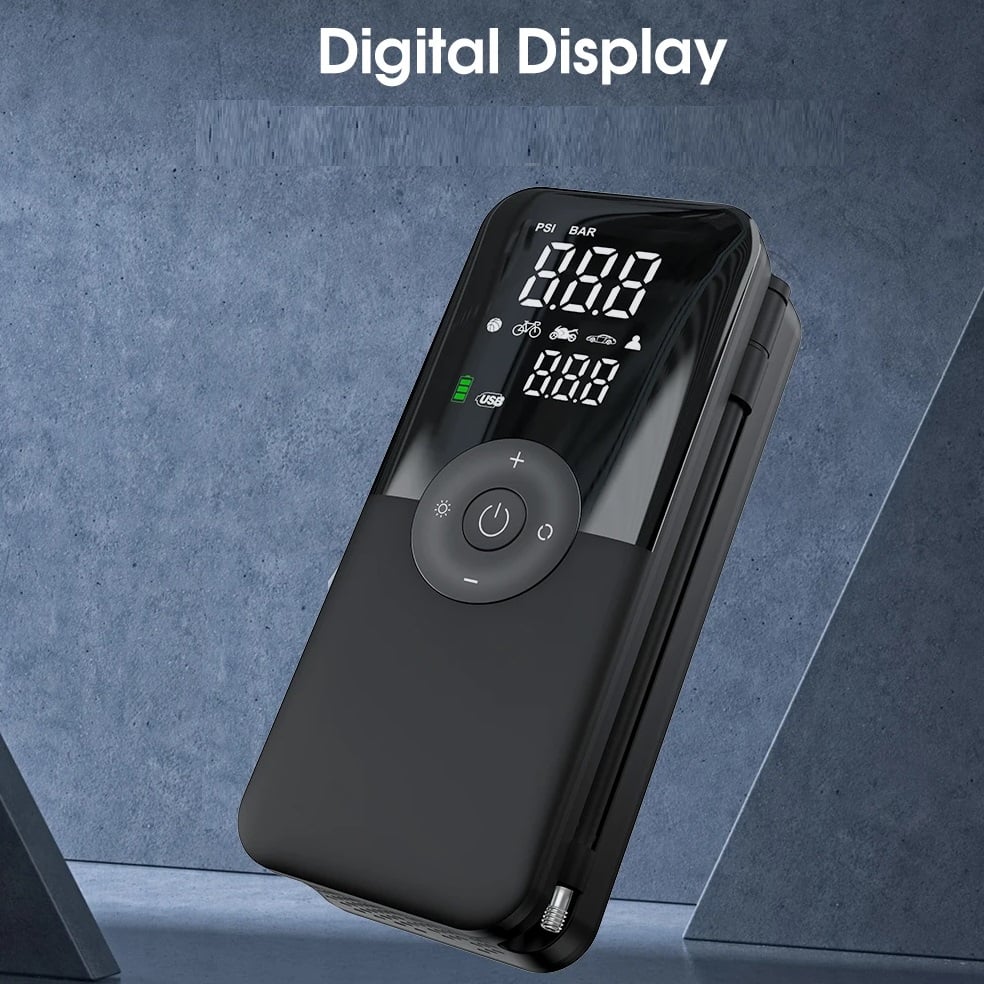Compresor Auto Portabil multifunctional 150 PSI - Cu Baterie 5200 mAh, Iluminare LED și Ecran Digital [8]