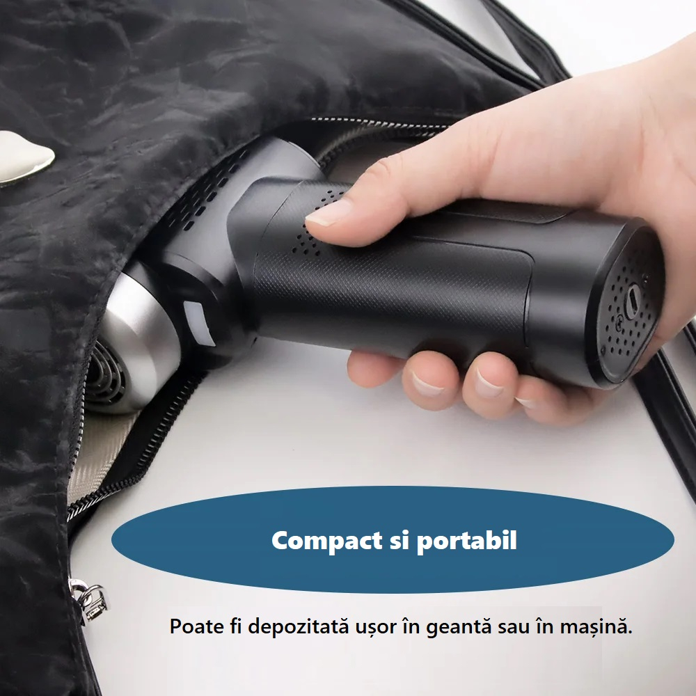Compresor auto cu baterie portabil tip pistol 150 PSI – Pompa de aer digitala multifunctionala [6]