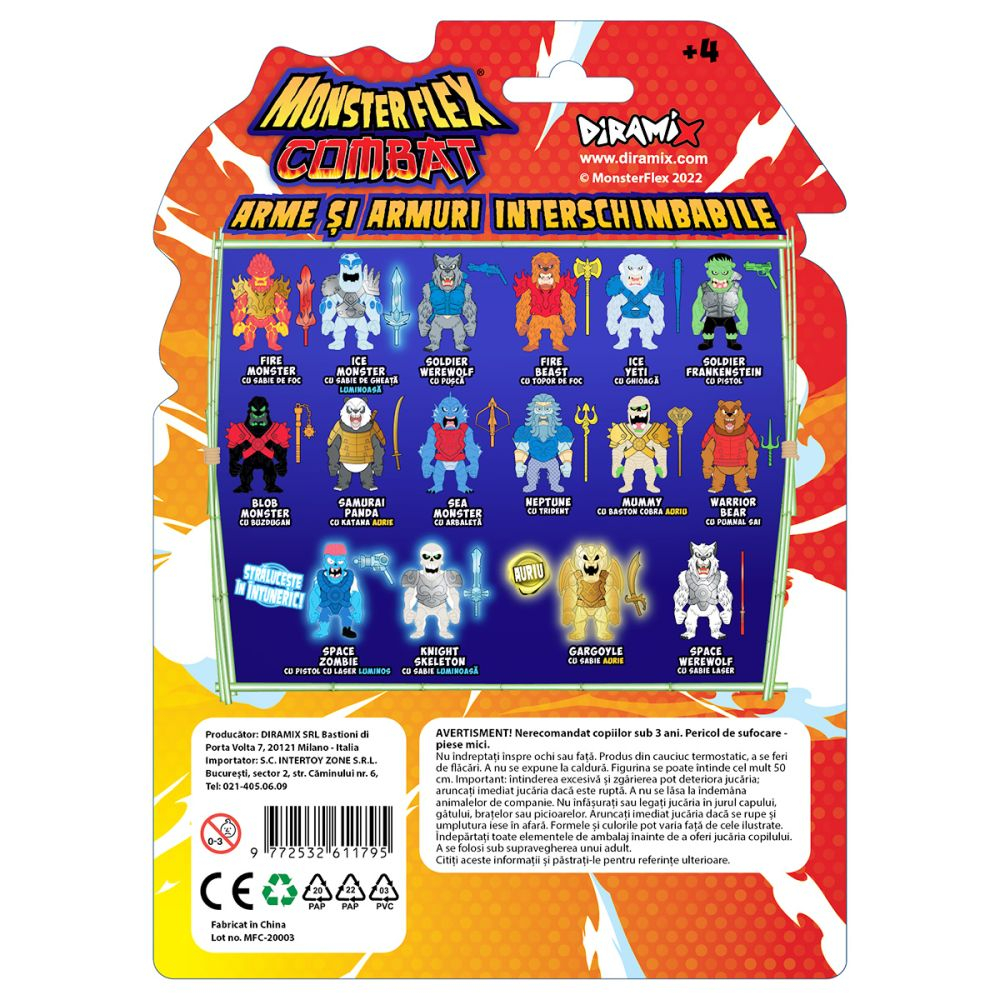 Figurina Monster Flex Combat, Monstrulet care se intinde, Blob Monster [4]
