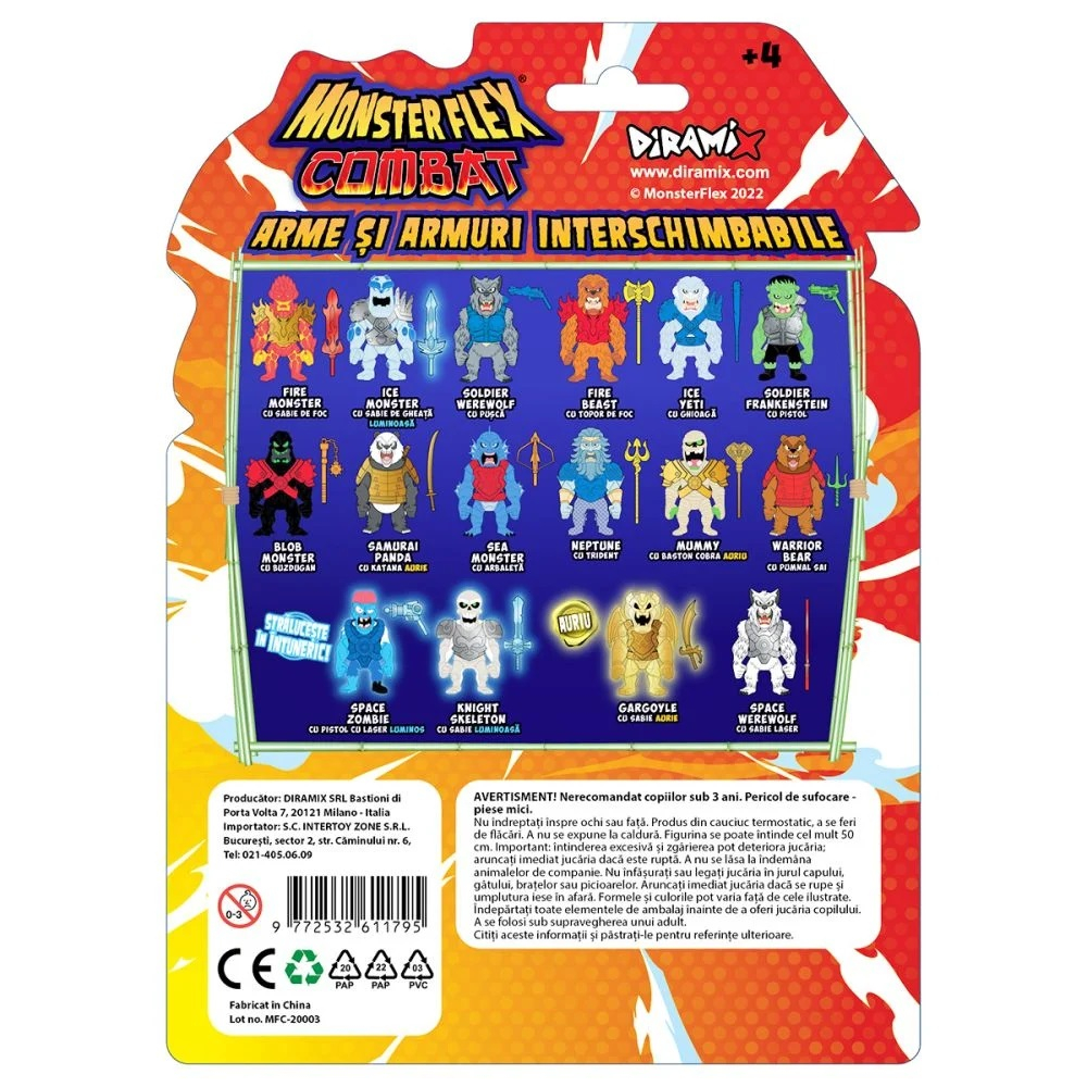 Figurina Monster Flex Combat, Monstrulet care se intinde, Ice Yeti - Monster Flex [4]