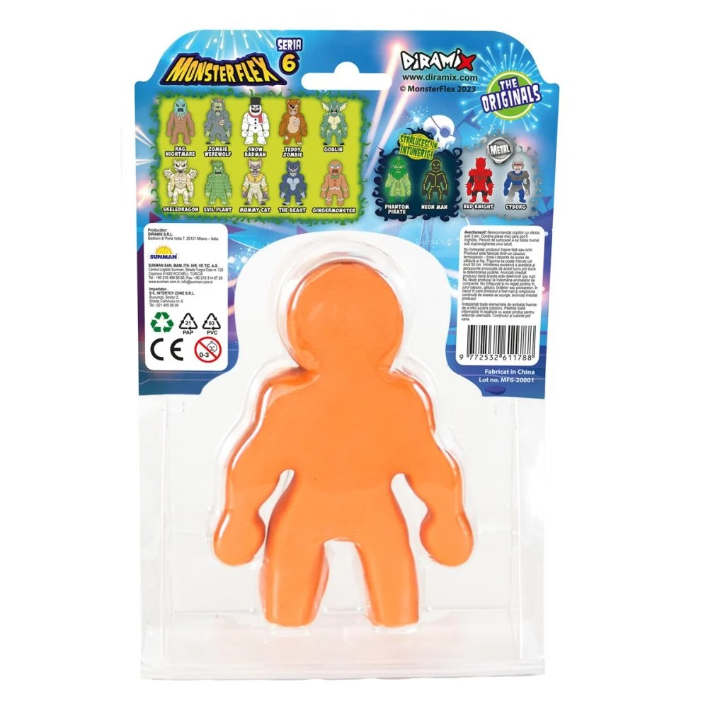 Figurina Monster Flex, Monstrulet care se intinde, S6, Gingermonster [4]