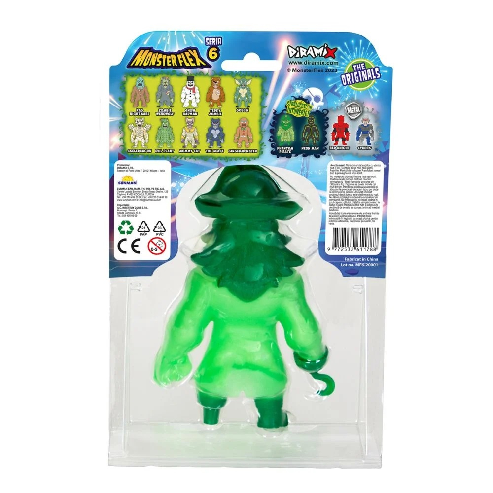 Figurina Monster Flex, Monstrulet care se intinde, S6, Phantom Pirate [4]