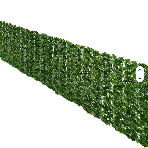 Gard decorativ viu artificial, frunze iedera – 1,5m x 3m, paravan, rezistent UV, Verde [7]