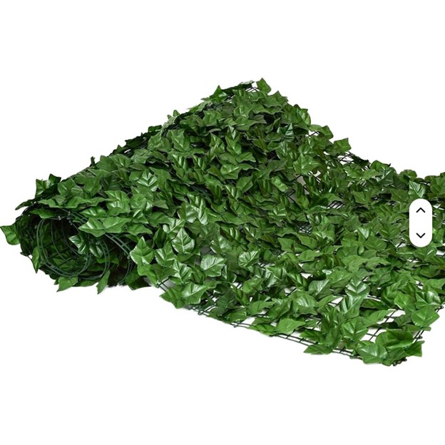 Gard decorativ viu artificial, frunze iedera – 1,5m x 3m, paravan, rezistent UV, Verde [9]