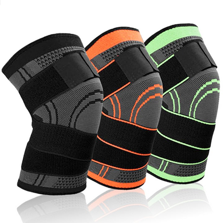 Genunchiera Elastica Profesionala, Orteza cu Compresie, Țesatura Respirabila – Verde L [5]