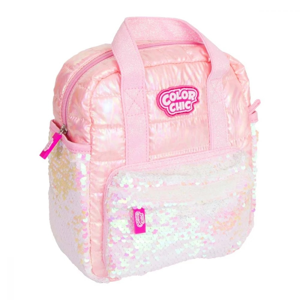 Ghiozdan roz cu paiete reversibile, Color Chic [2]