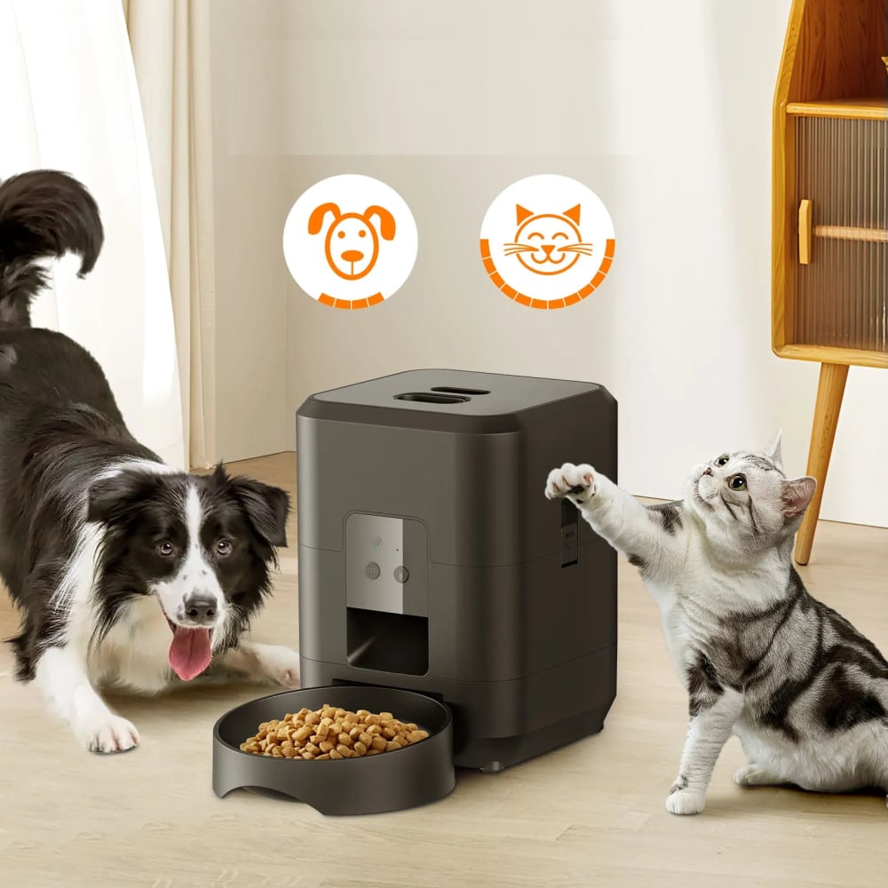 Hranitor automat inteligent 2L pentru pisici si caini mici - Wi-Fi & aplicatie, Negru [4]