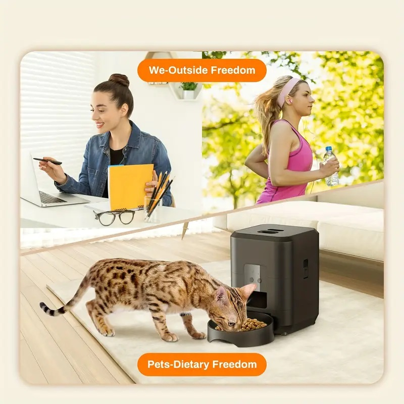 Hranitor automat inteligent 2L pentru pisici si caini mici - Wi-Fi & aplicatie, Negru [6]