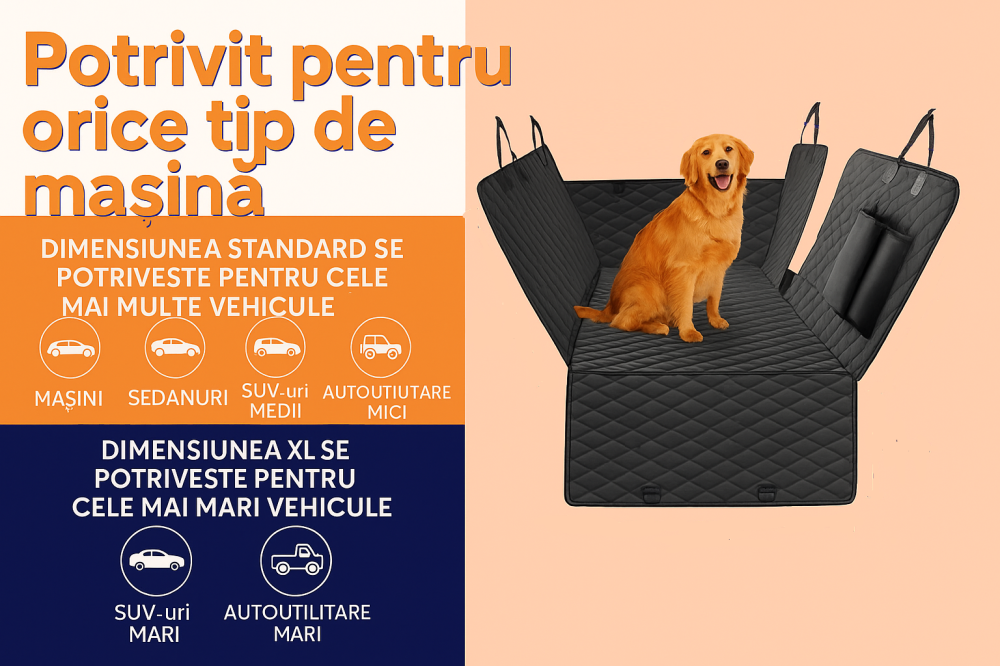 Husa impermeabila auto tip hamac pentru animale – protectie spate masina [12]