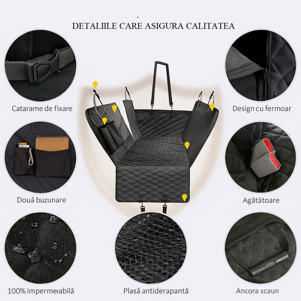 Husa impermeabila auto tip hamac pentru animale – protectie spate masina [18]